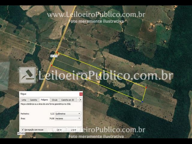 PARANAÍTA (MT): TERRENO 75,00 ha, localizado em Paranaíta - MT